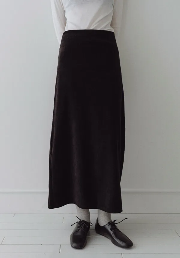 VELOUR STRAIGHT LONG SKIRT_BLACK_OE4C2XSK05BKA