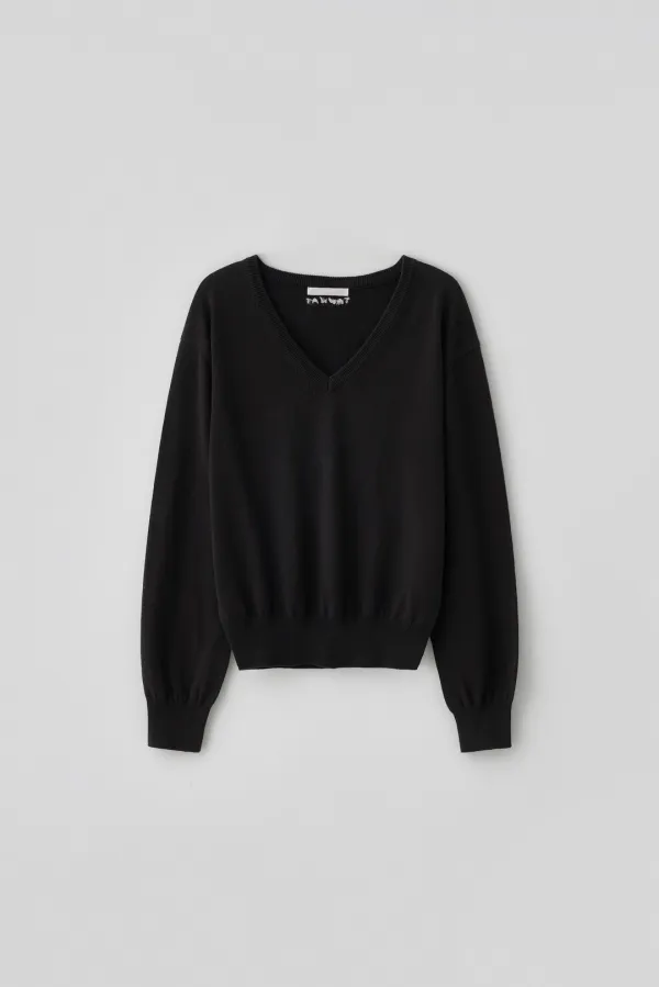 T/T Standard v-neck knit (dark gray)