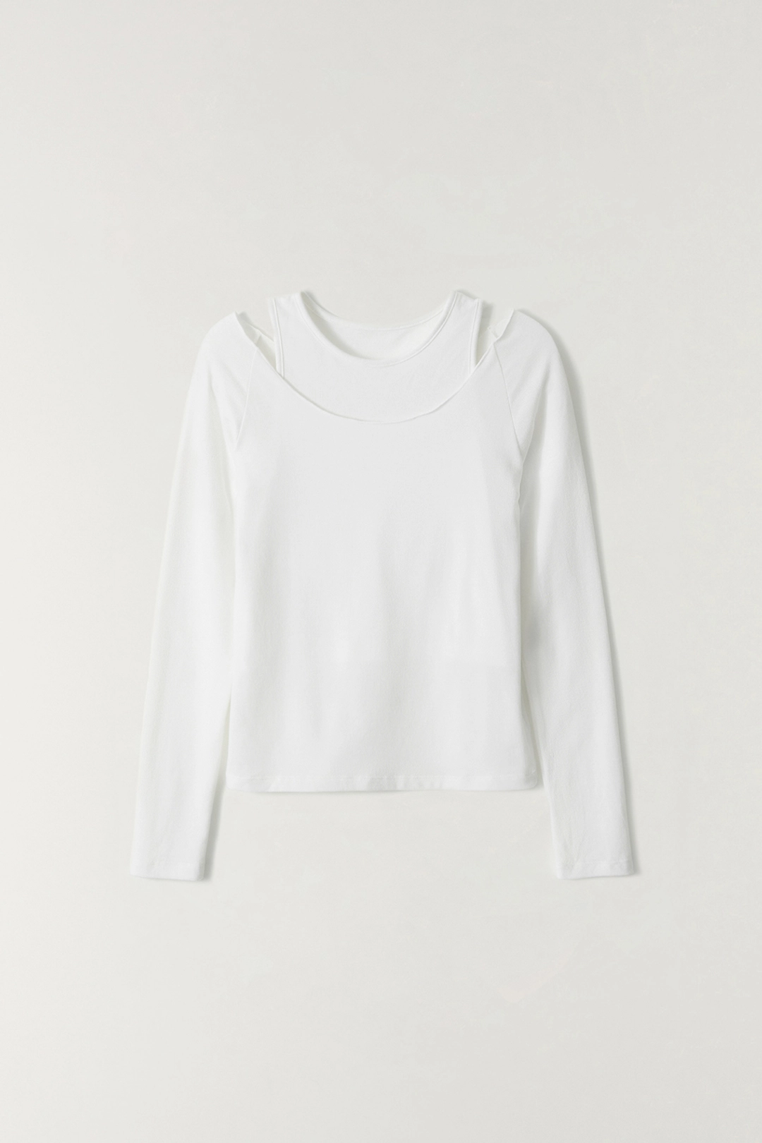 더라우스트 보트넥&슬리브리스 레이어드 SET WHITE 상품 이미지 1