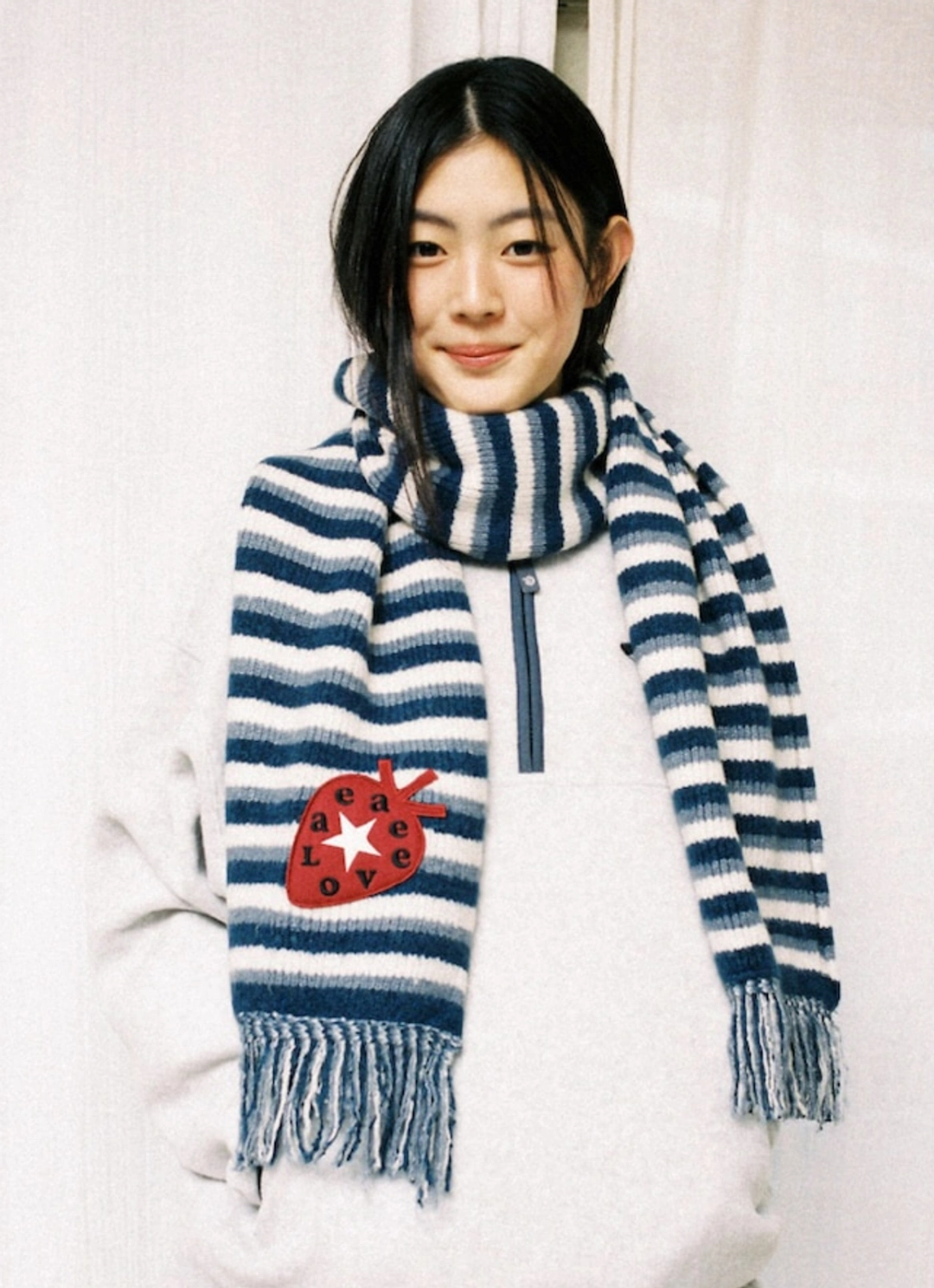 에이이에이이 STRIPE TASSEL MUFFLER [BLUE] 상품 이미지 2