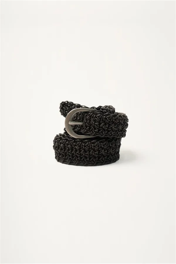 2ND / Textured weave belt (Dark brown)