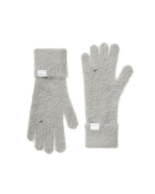 Heart Ring Knit Gloves · 하트링 니트 장갑 / 헤어리 그레이