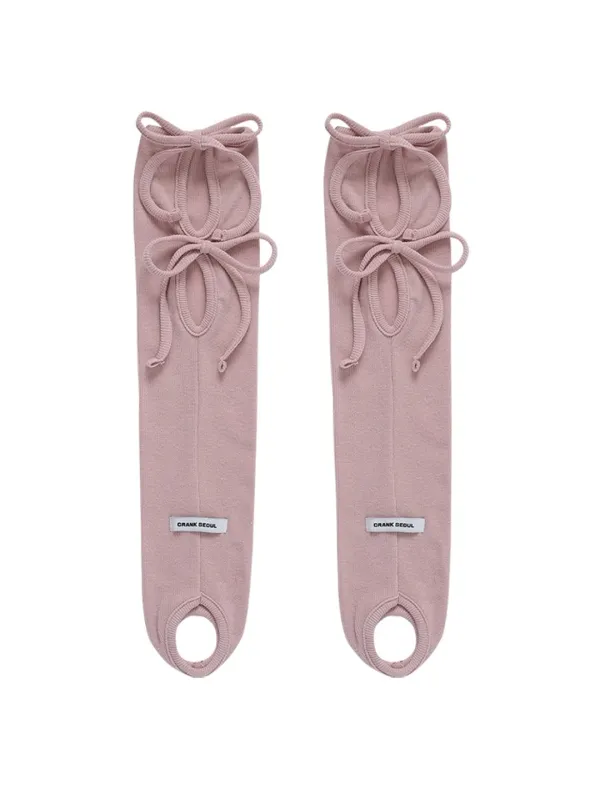 KNIT RIBBON LEG WARMERS_PINK