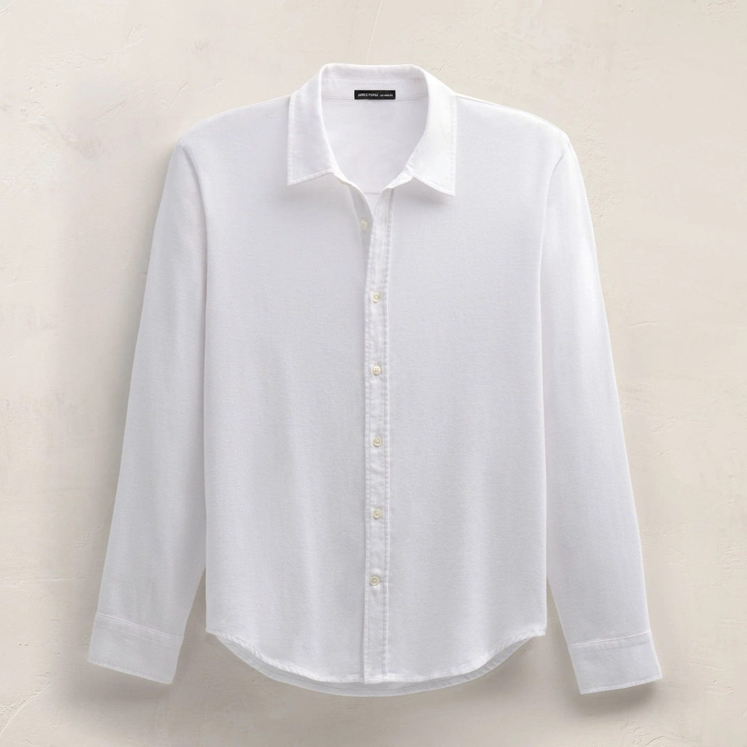 제임스펄스 Refined Cotton Flannel Shirt - White 상품 이미지 1