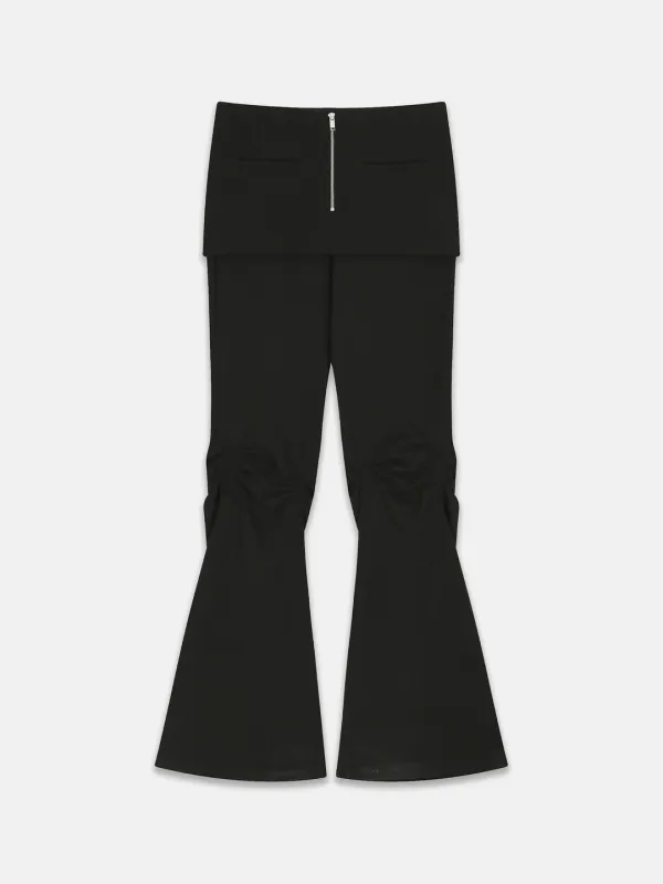 EXPOSURE ZIP SWEAT SKIRT PANTS BLACK