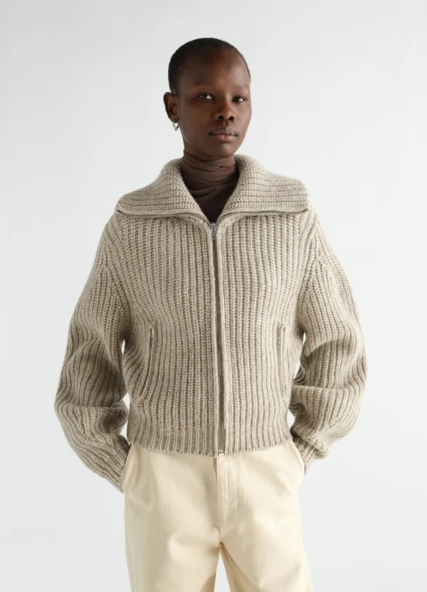 ZIPPED CARDIGAN IN YAK ALPACA