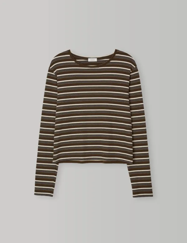 Soft Retro Stripe T-Shirts (Brown)