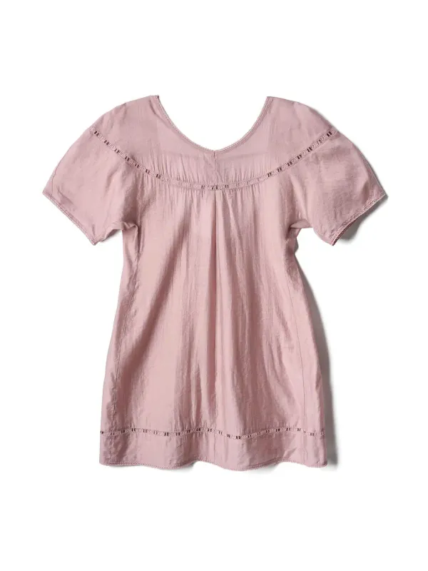 Balloon Sleeve Lace Dress - Pink