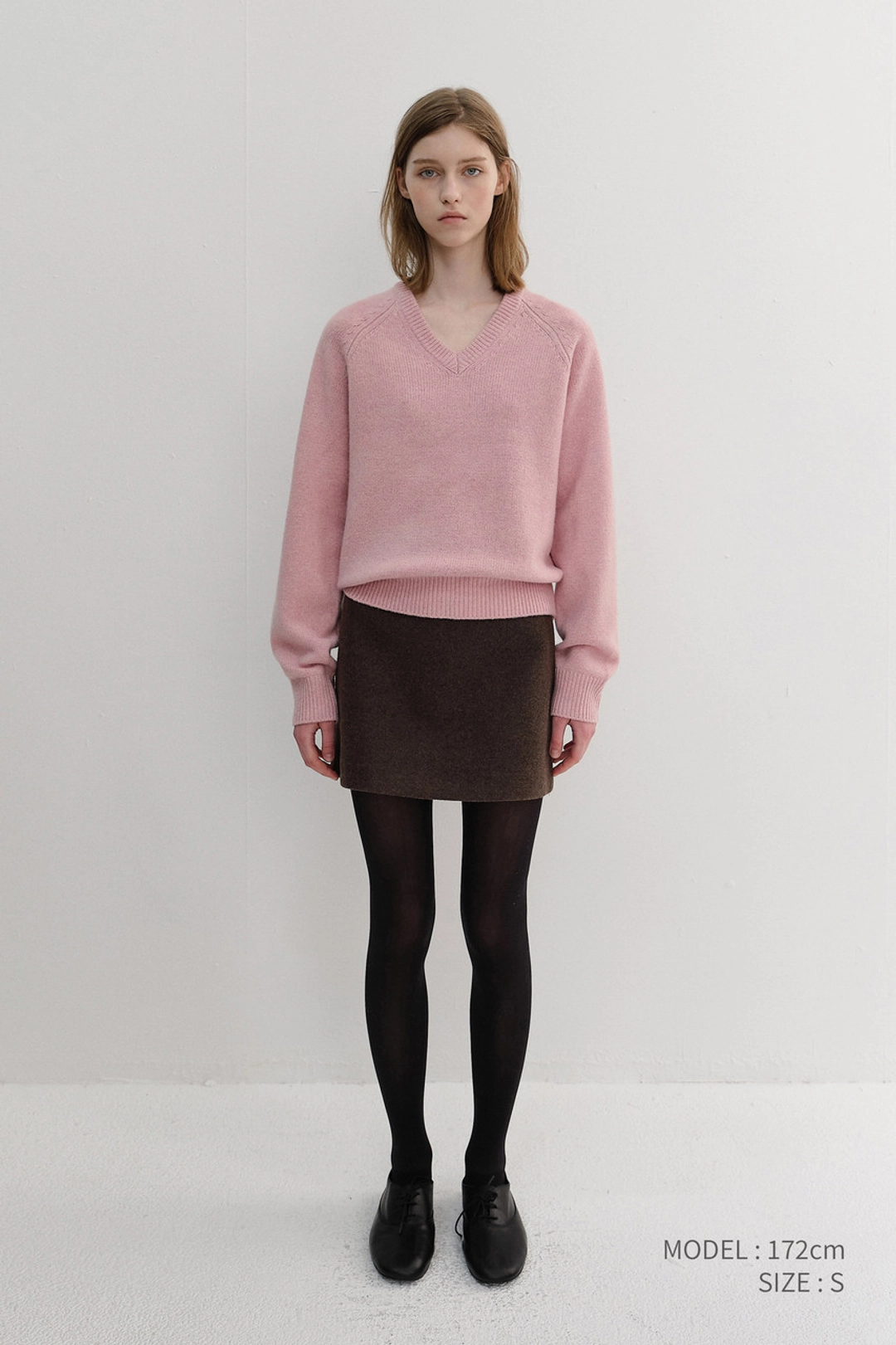 던스트 UNISEX SOFT VOLUME V-NECK SWEATER SOFT PINK_UDSW6D134P1 상품 이미지 1