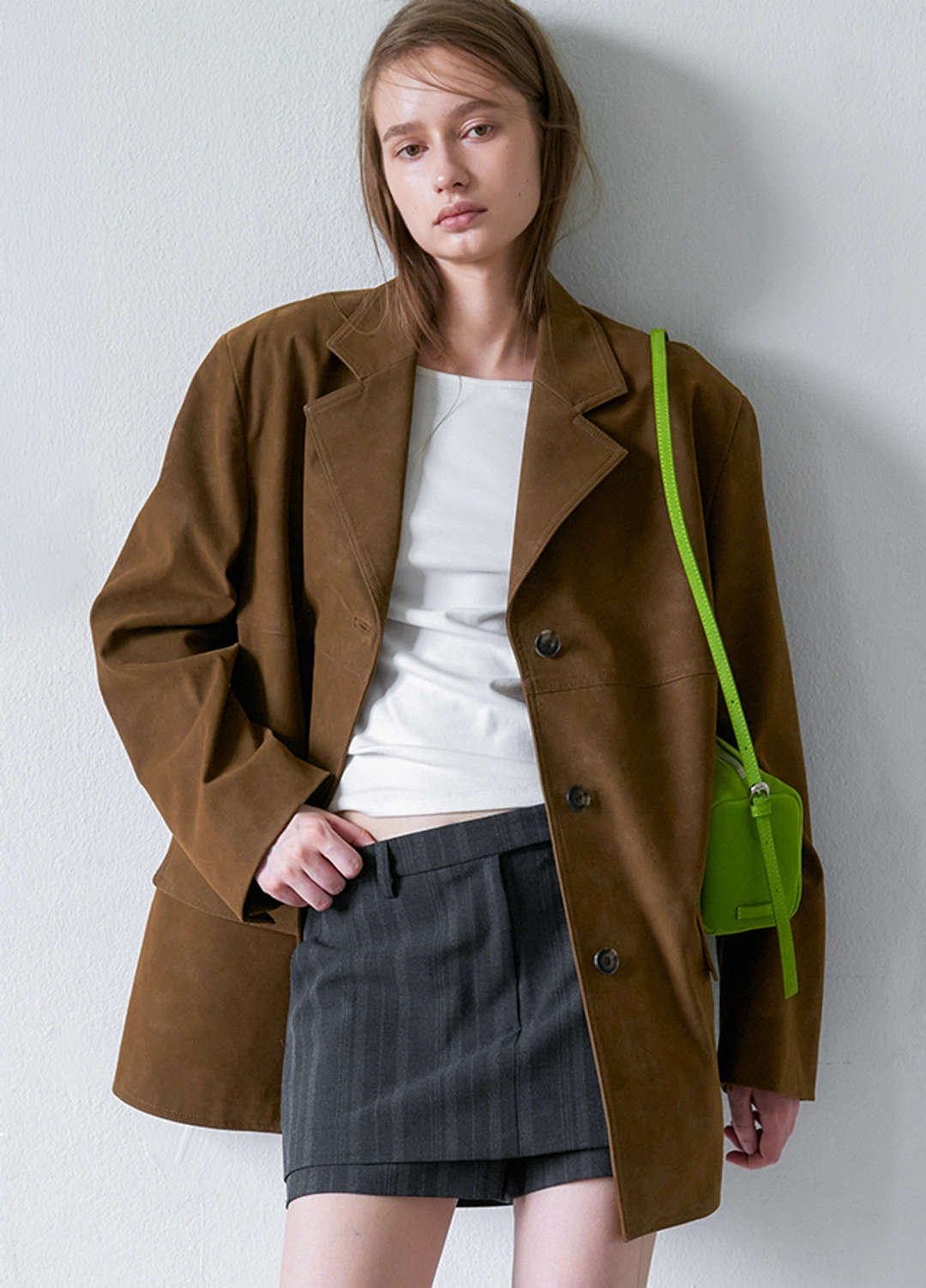 아뜰리에 나인 (JK-3079)OVER FIT SINGLE SUEDE LEATHER JACKET 상품 이미지 2