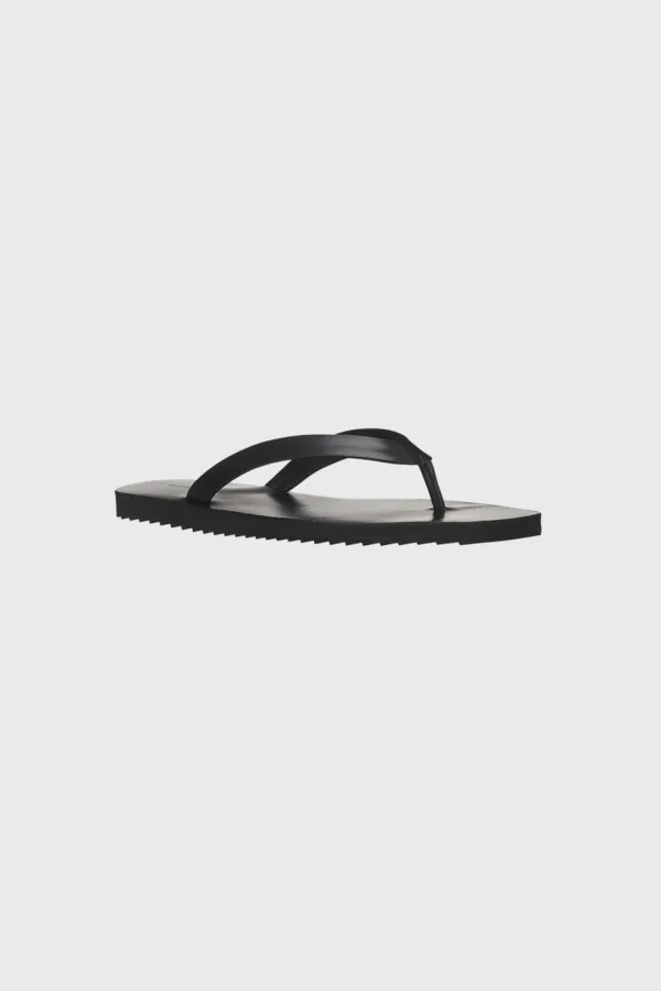[Exclusive] Leather flip flop (black)