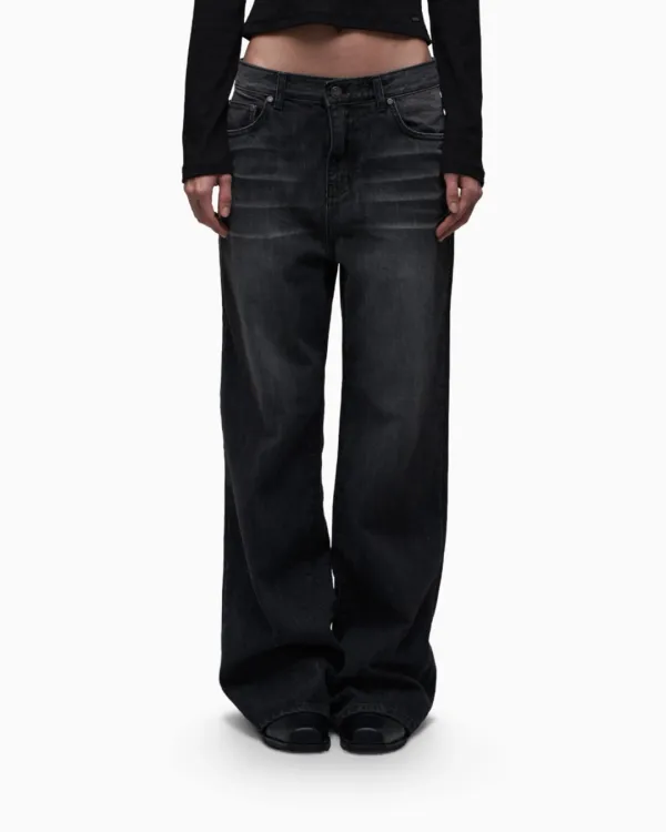 201 CAT WASHING STRAIGHT JEANS  BLACK