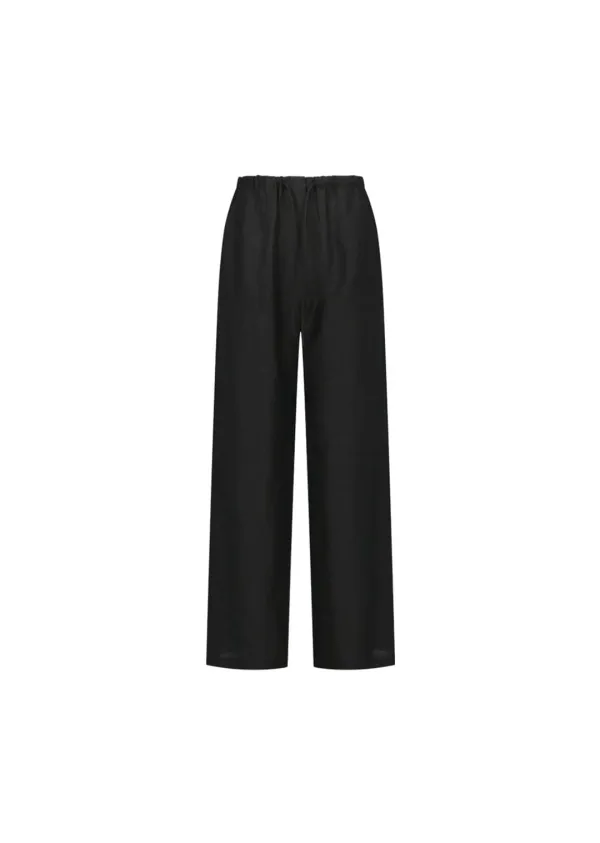 Linen Banding Pants, Black