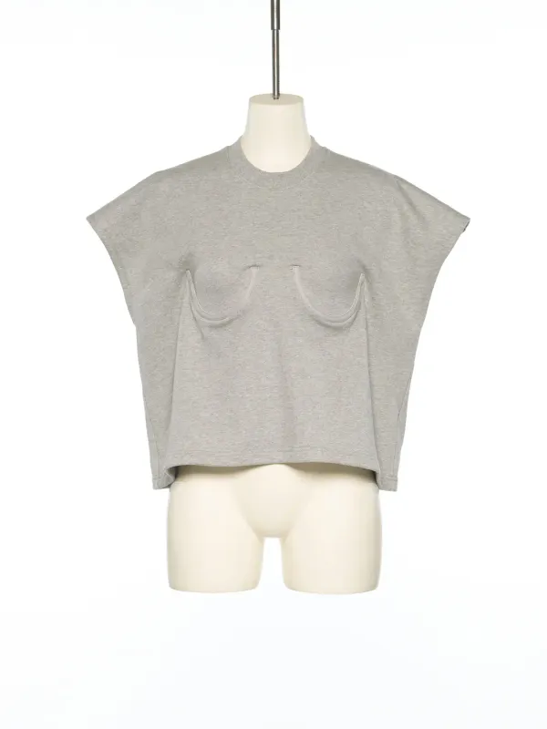 PS25 GRAY BRA POINT SLEEVELESS JERSEY TOP