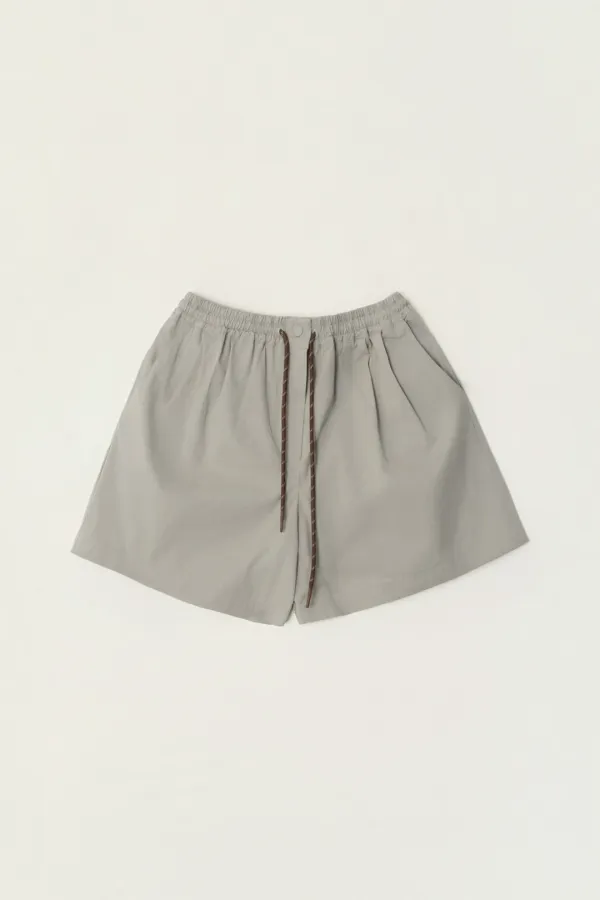 WINGLE BANDING COTTON SHORT PANTS_GRAY