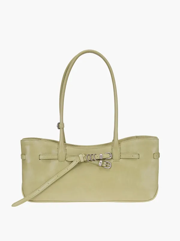 GRANDMA USED SHOULDER BAG_avocado pull-up