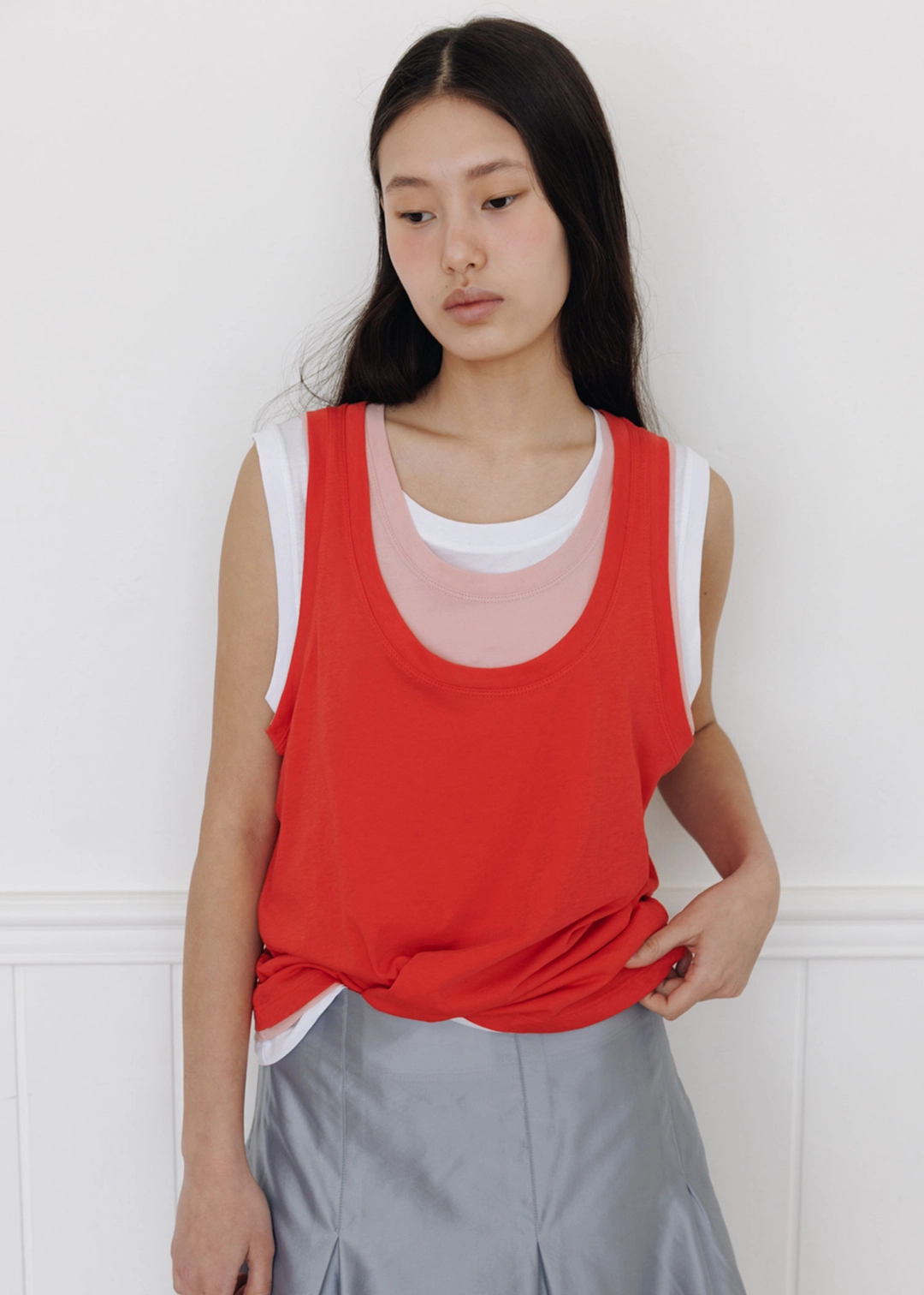 더라이 3-Piece Layered Sleeveless(Red) 상품 이미지 2