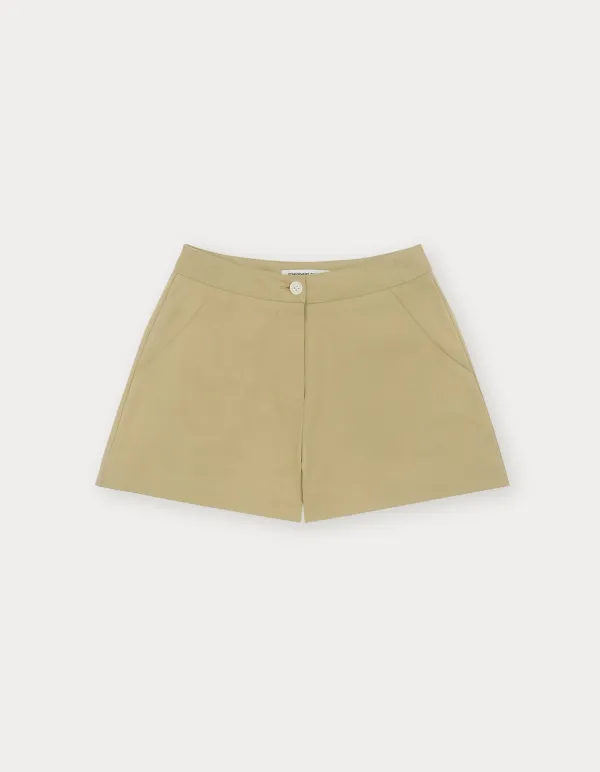 Perrie Cotton Short Pants - Beige