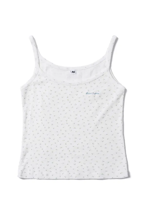 Flower Eyelet Sleeveless White