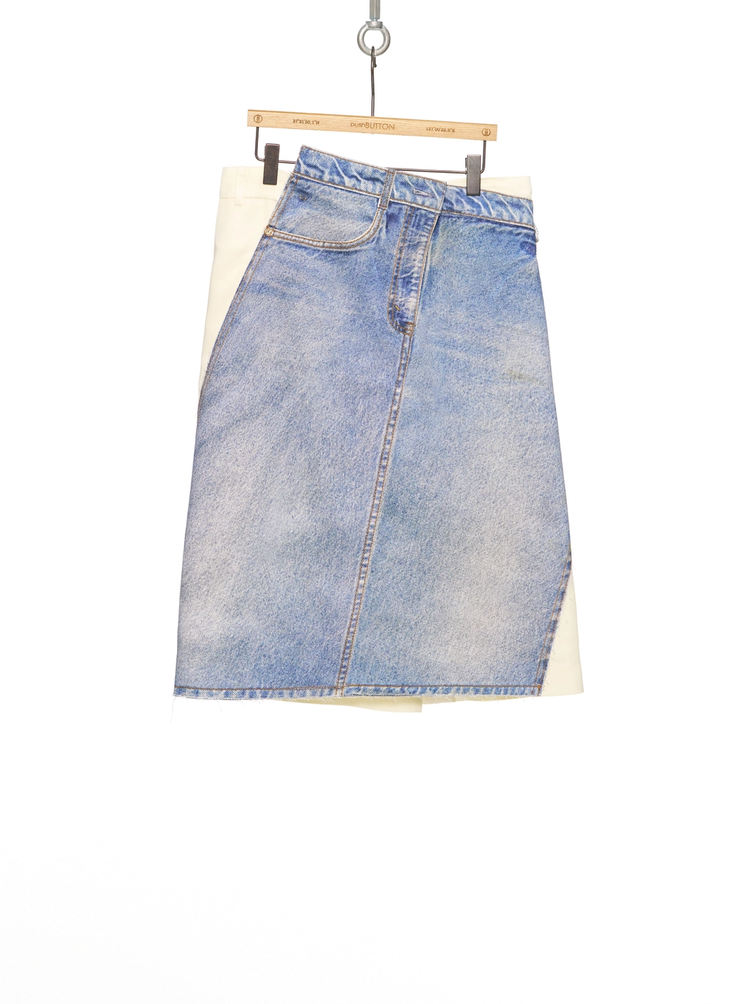 푸쉬버튼 PS26 BLUE DENIM PRINT WRAP PANEL SKIRT 상품 이미지 1