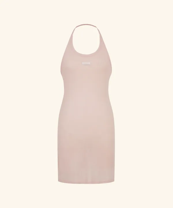 Letters Halterneck Layered Dress (Pink)