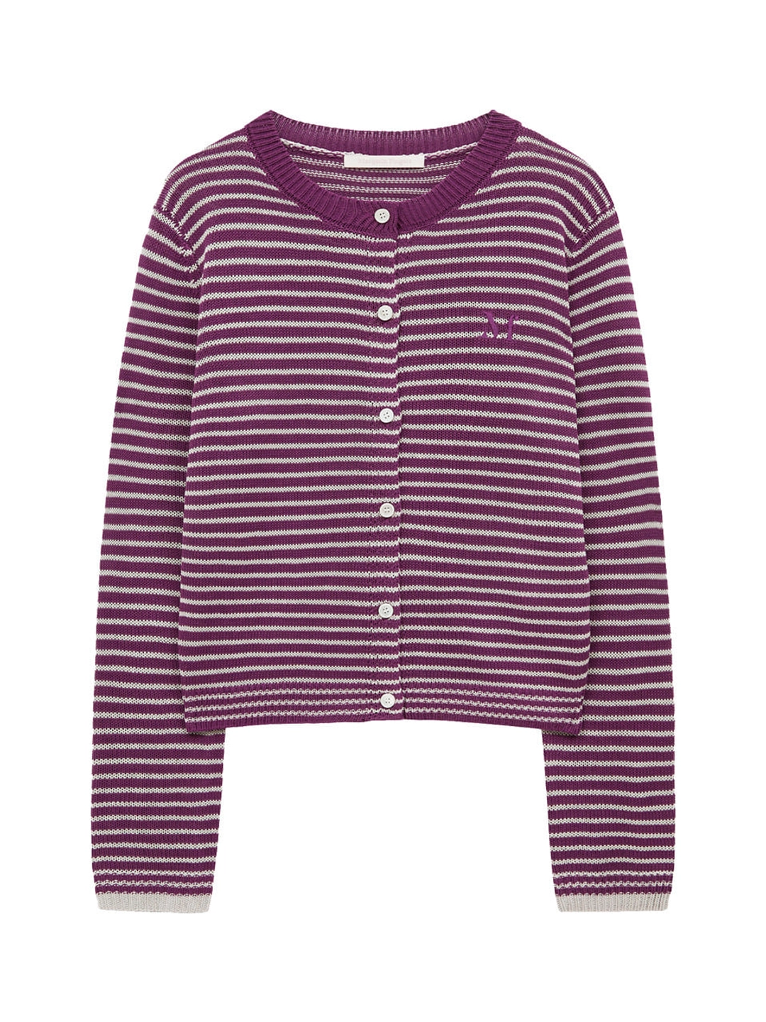 마가린핑거스 LOGO STRIPE CARDIGAN (PURPLE) 상품 이미지 1
