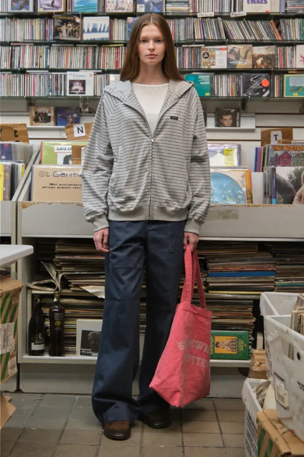 Rook Stripe Hoodie Zip-Up - Grey