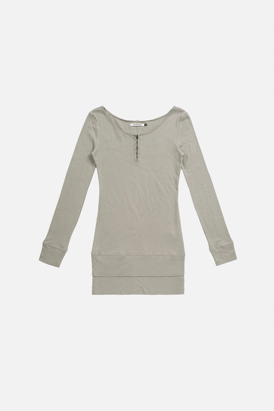 인스턴트펑크 HENLEY NECK TIERED JERSEY DRESS - LIGHT GREY 상품 이미지 1