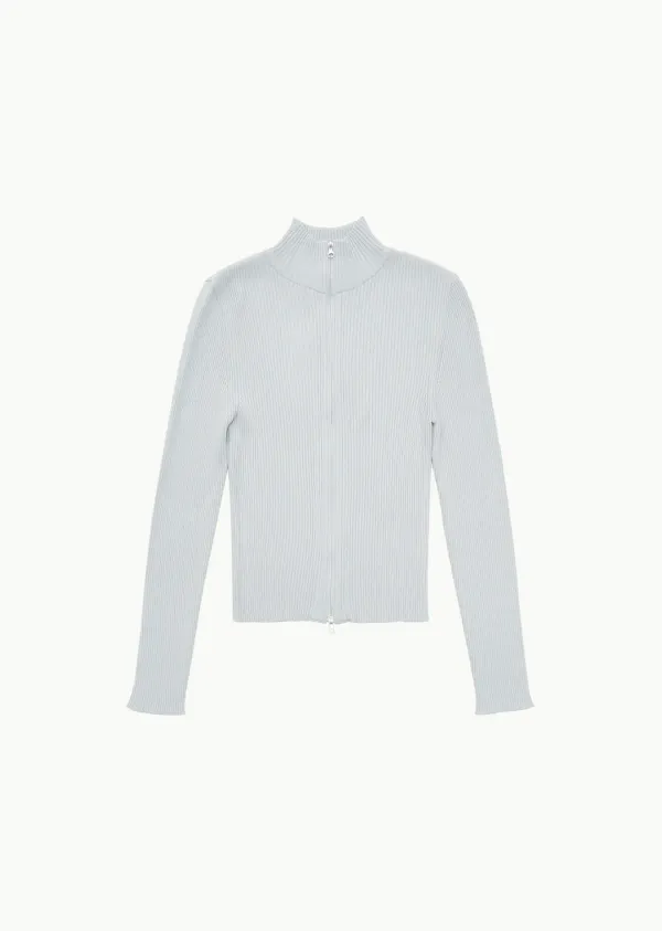 RIBBED MOCK NECK CARDIGAN (3COLORS)