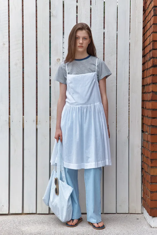 vintage layered dress - white