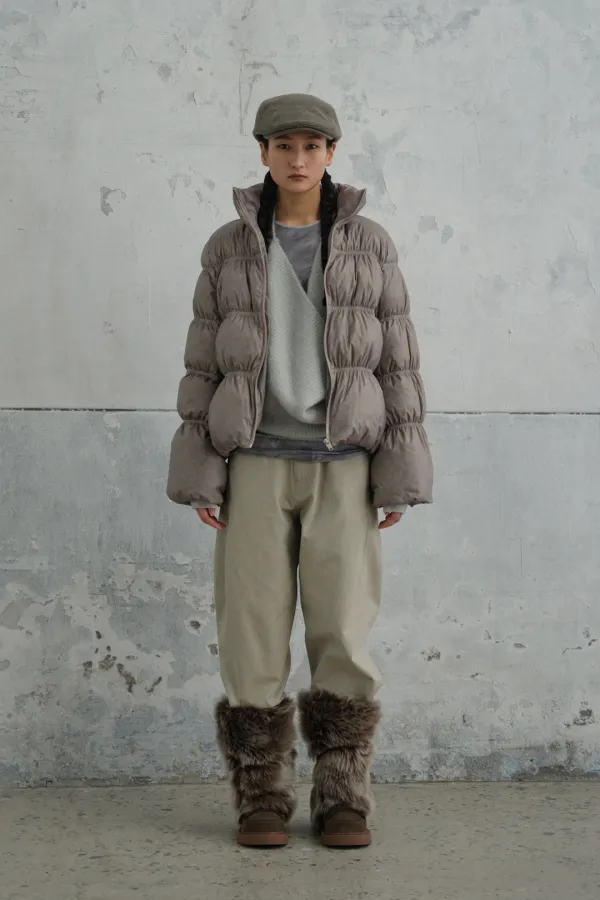 Shirred Sheer Puffer Jacket