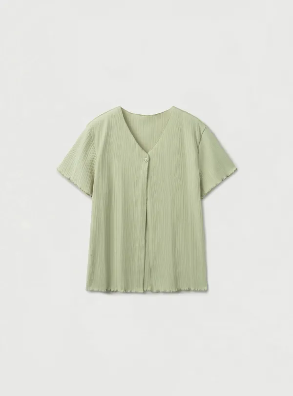 SOFT RIB CARDIGAN - GREEN