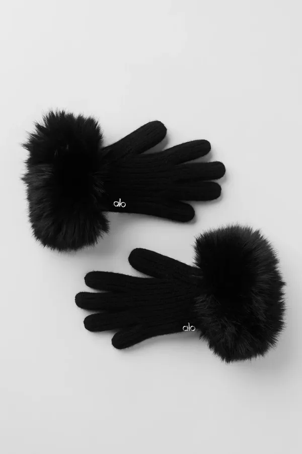 Courchevel Cashmere Gloves - Black