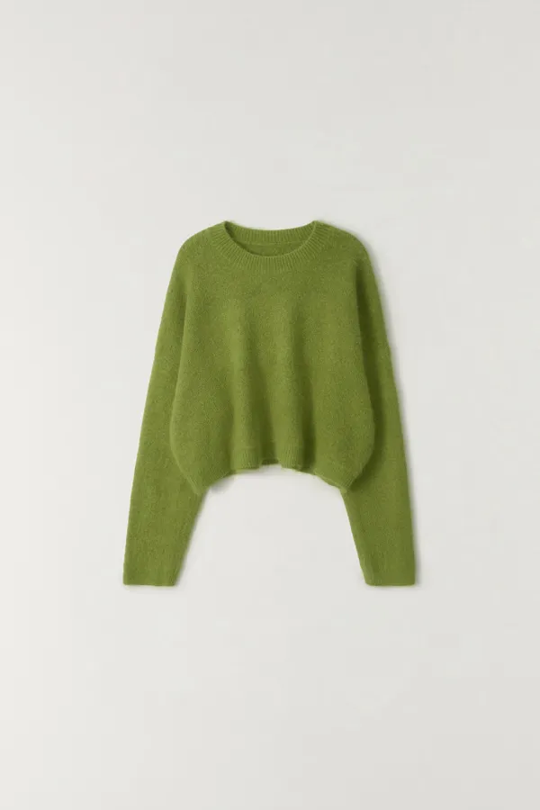 앙고라 크롭 풀오버 LIGHT GREEN