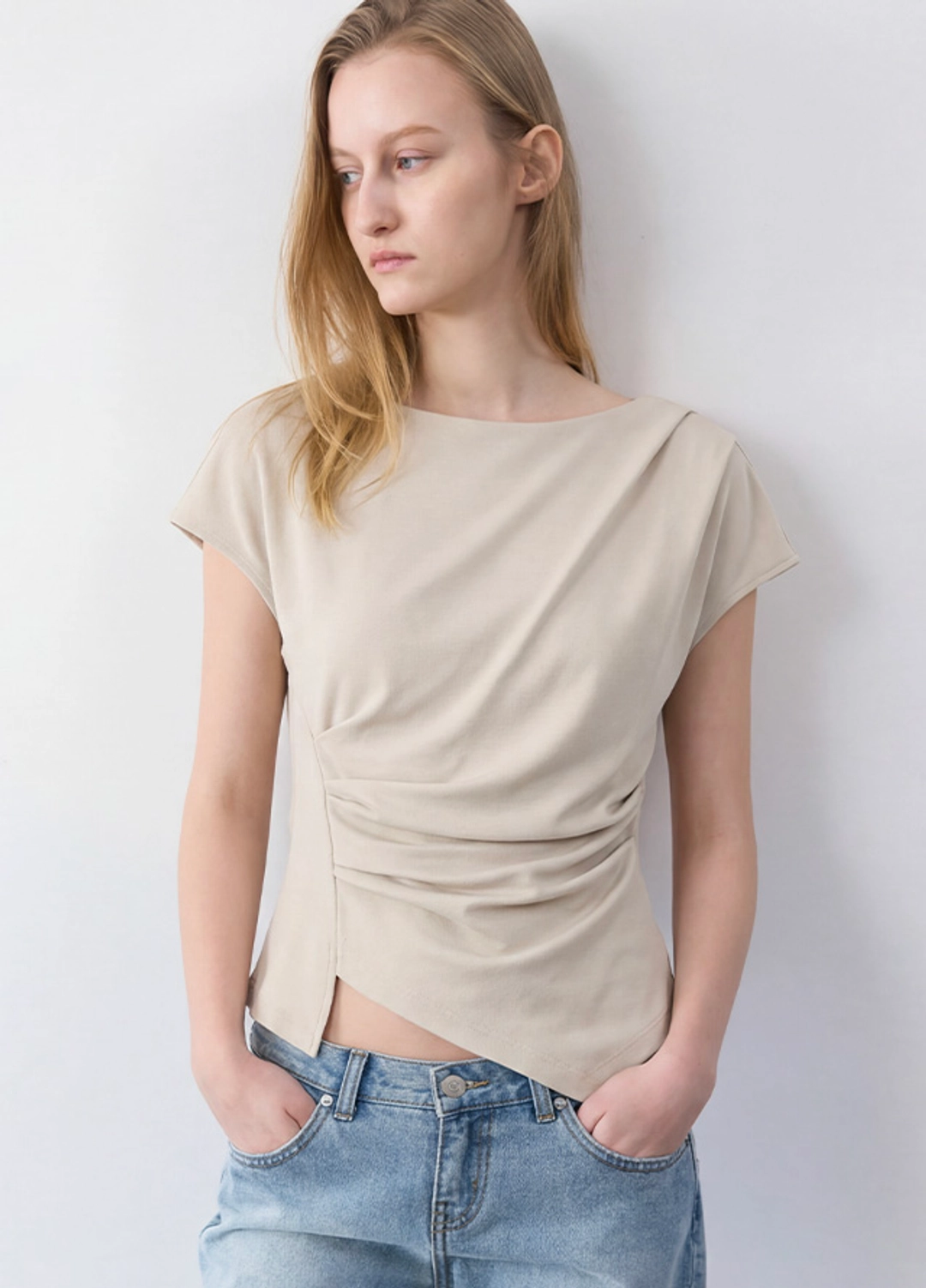 아뜰리에 나인 (Z-BL-4225)LOND WAIST TUCK  BLOUSE 상품 이미지 2