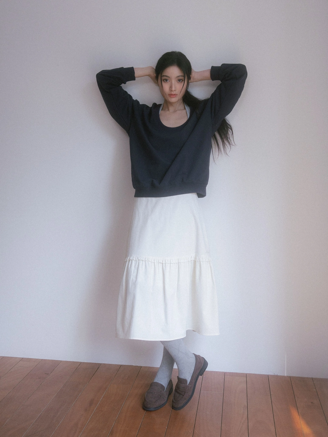메리온 아르벨 티어드 롱스커트[IVORY] *오늘 출발 상품 이미지 2