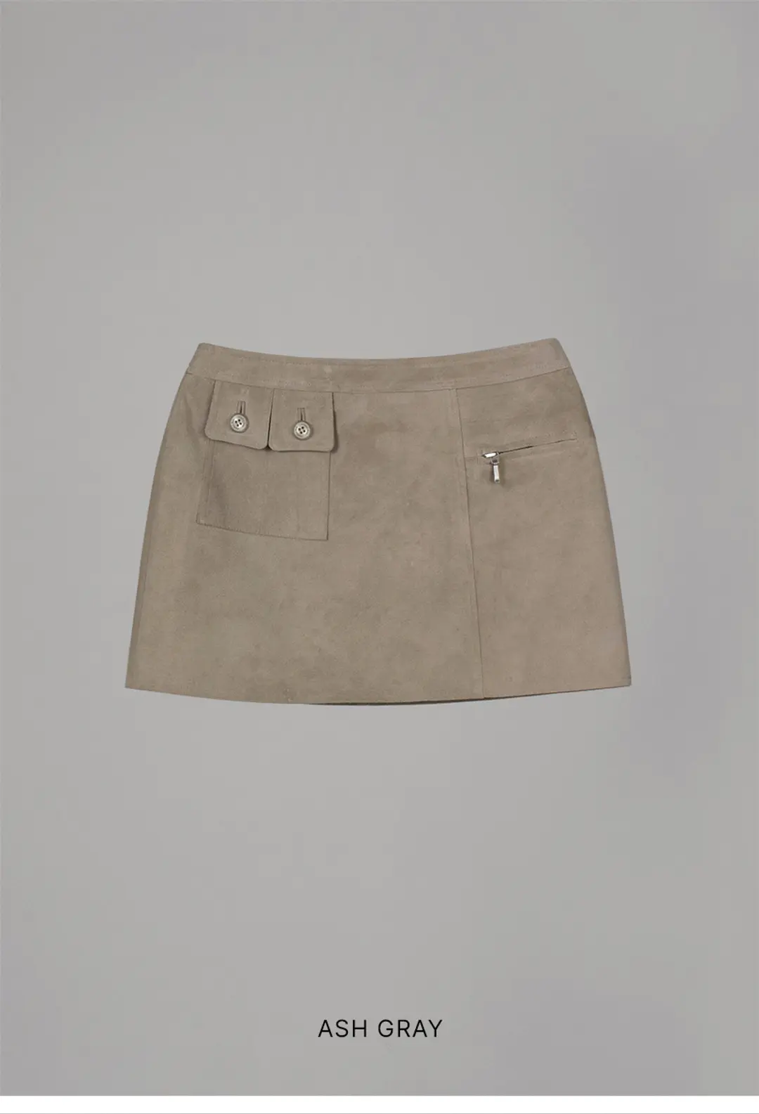오버듀플레어 SUEDE MINI SKIRT_ASH GRAY 상품 이미지 3
