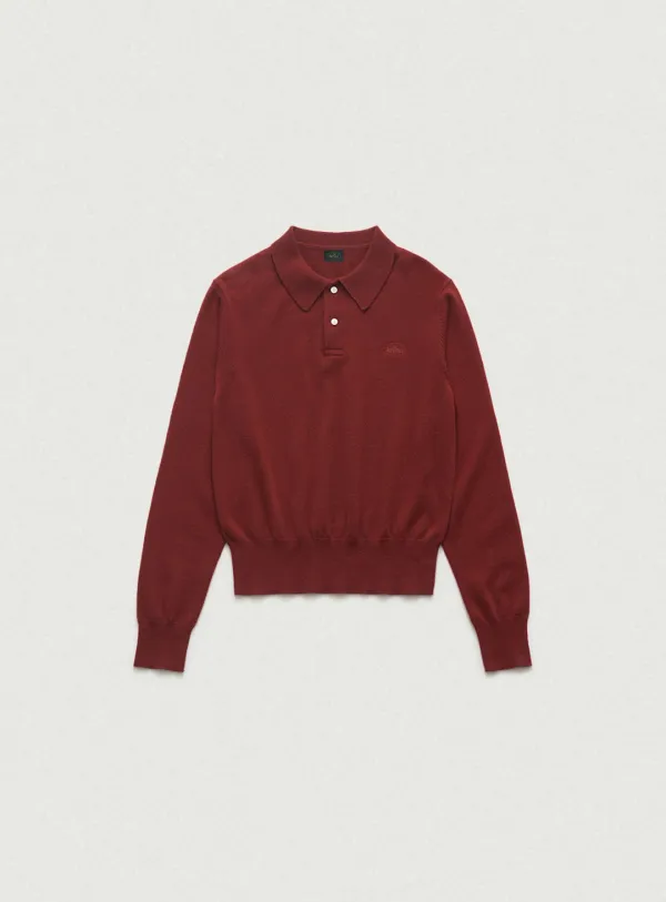 Cashmere Wimblyn Knit Polo Shirt_Brick