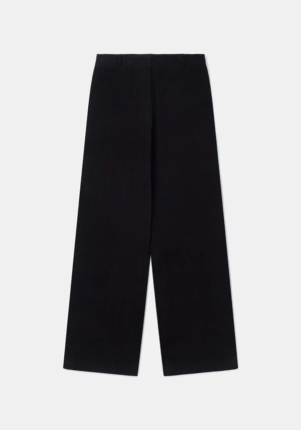 Logo corduroy pants (Black)