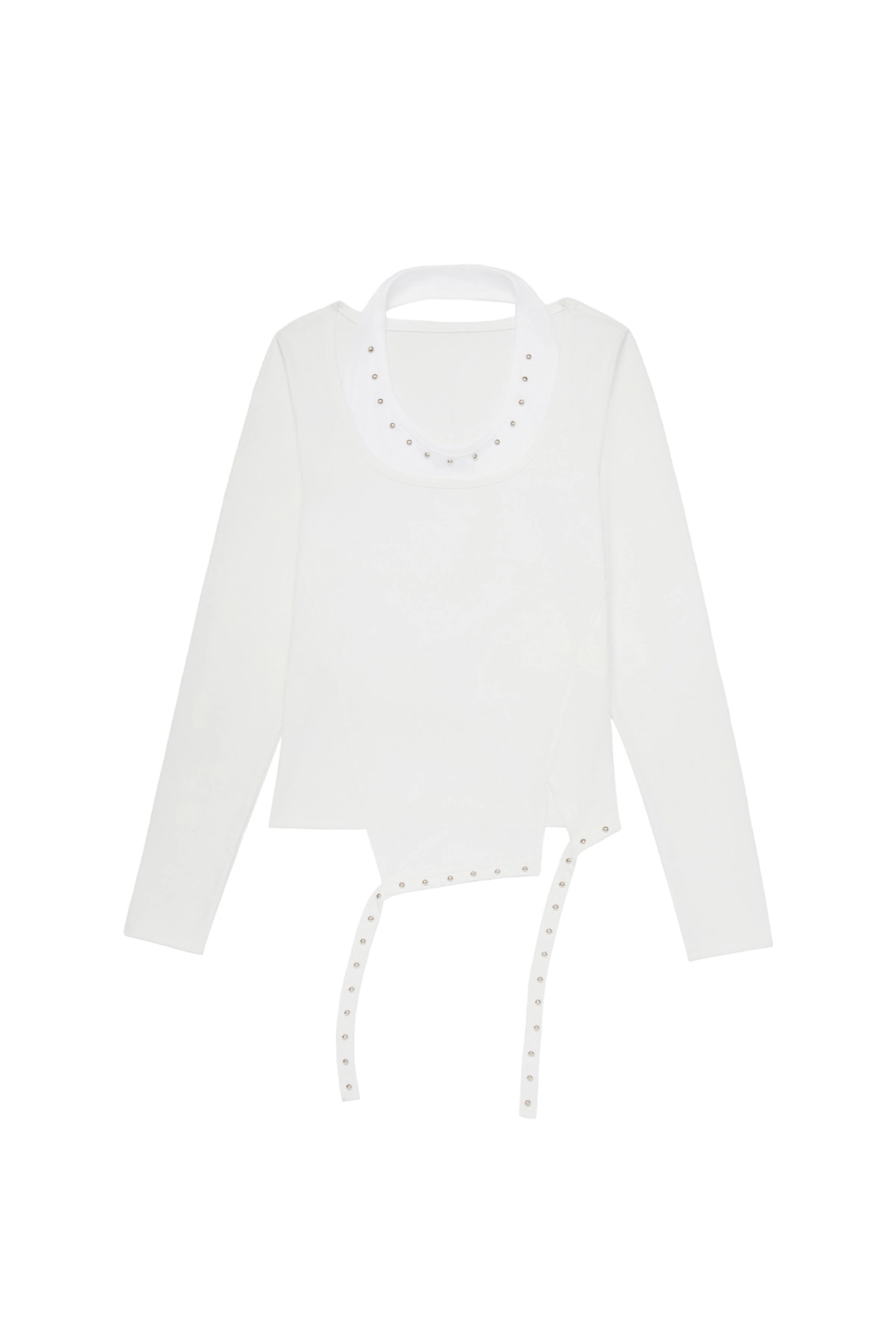 와이이이엘 STUDDED HALTER LAYERED TOP WHITE 상품 이미지 2