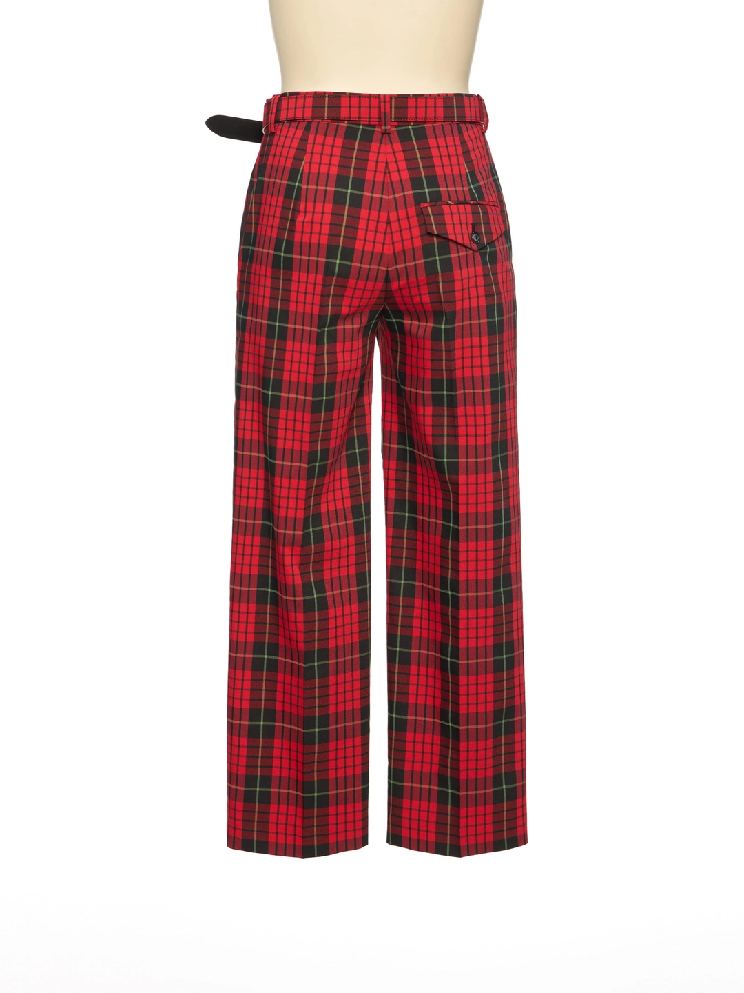푸쉬버튼 PF26 RED CHECK BELTED CROPPED PANTS 상품 이미지 3