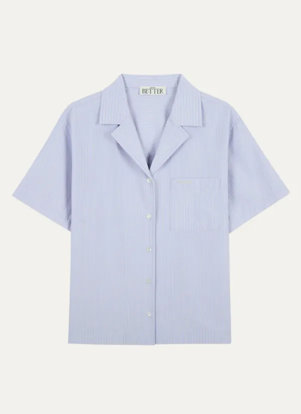 V-collar seersucker shirt [KNSS03SH03]_Purple