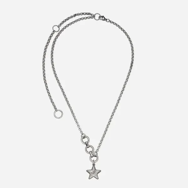 bright orbit necklace-silver