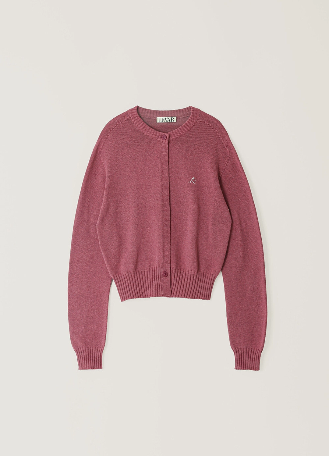 르바 Two-Button Round Knit Cardigan - Plum 상품 이미지 1