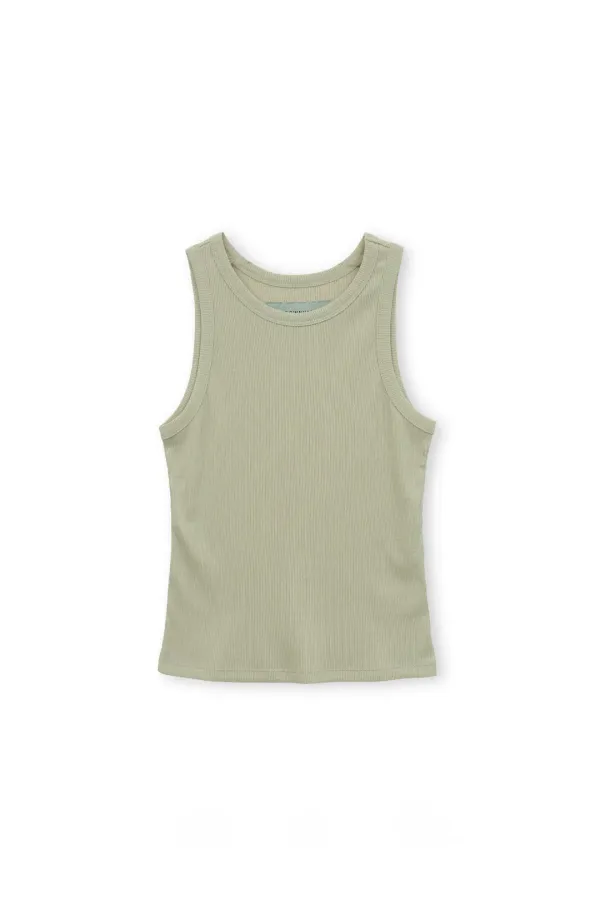 W Sleeveless Top, Light Olive