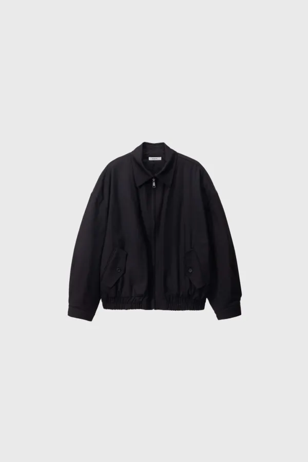 Wool blouson jacket (black)
