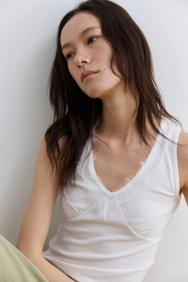 delphine lace v-neck top_white