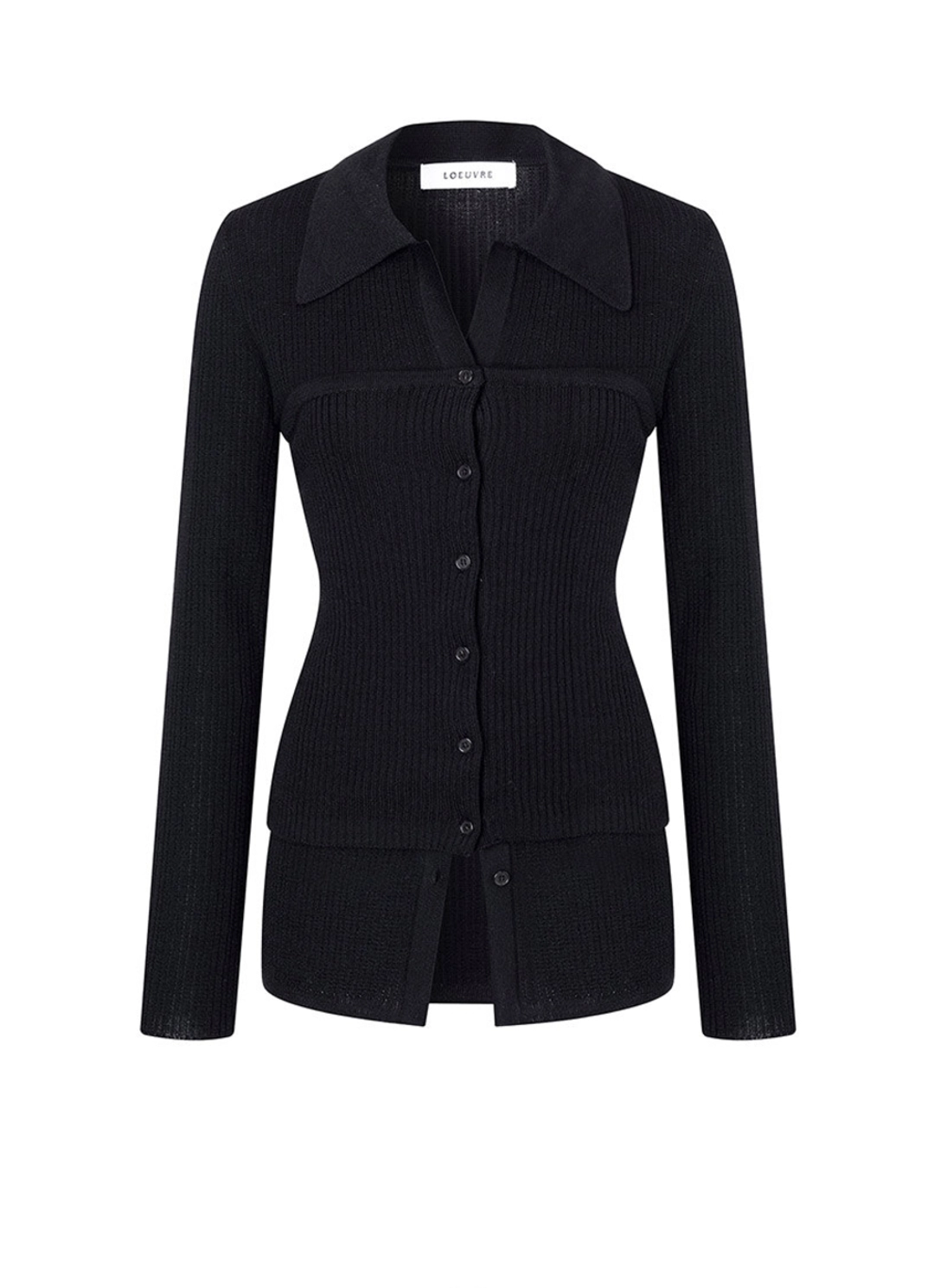 루에브르 [SET] V-neck Open Collar Slim Cardigan & Bustier SS5AP344_2color 상품 이미지 3