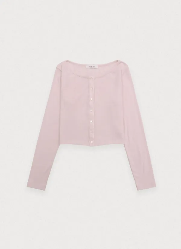 Soft mellow tee cardigan - light pink