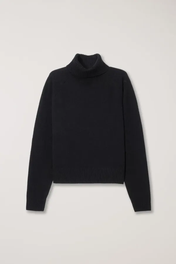 UNISEX ESSENTIAL WOOL TURTLENECK SWEATER BLACK